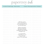 Papertrey Ink Inside Greetings Welcome Clear Stamps 1513
