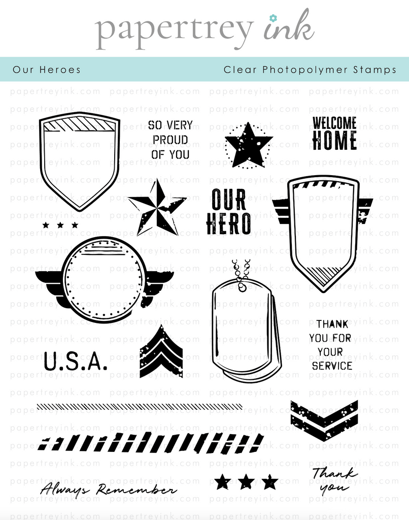 Papertrey Ink Our Heroes Clear Stamps 1509