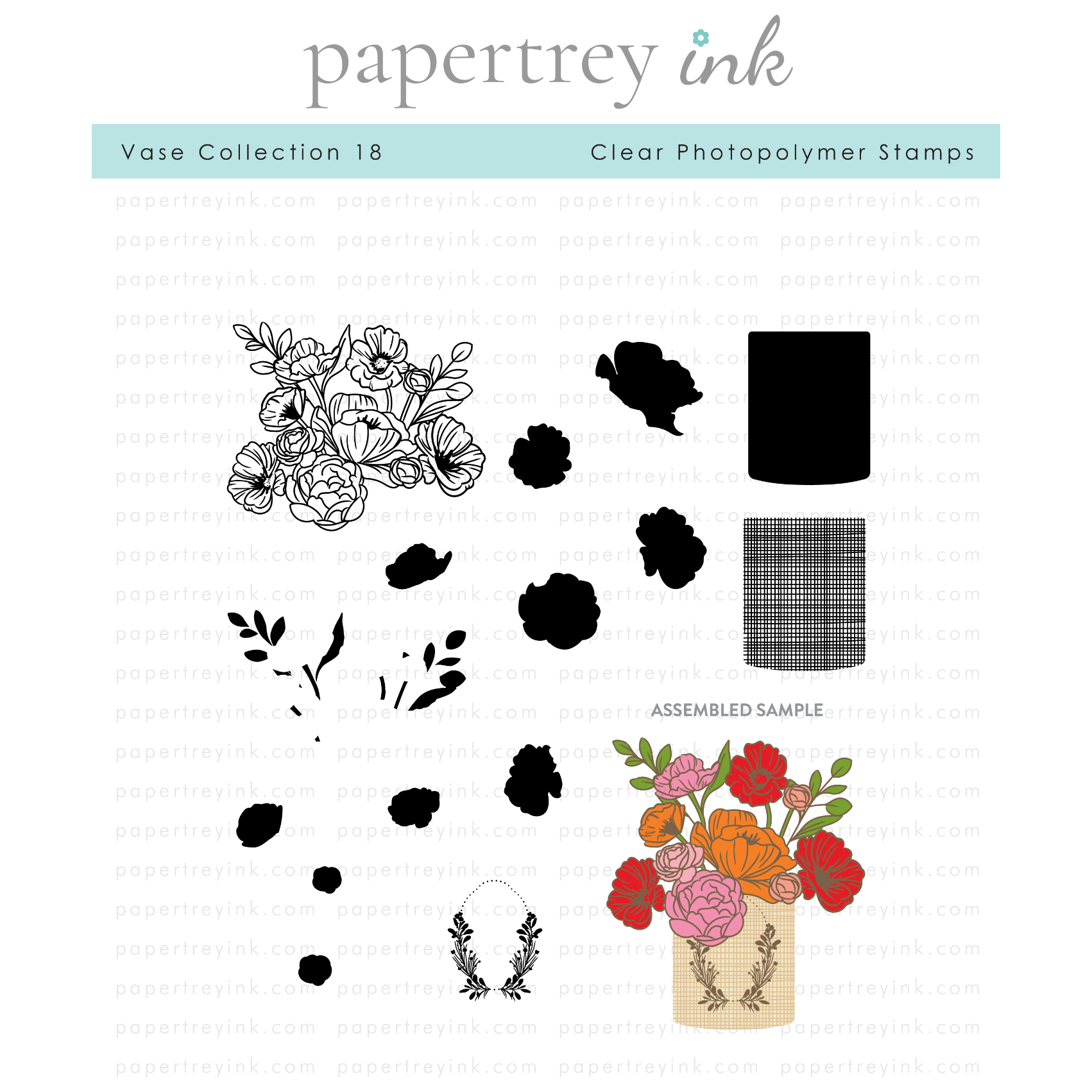 Papertrey Ink Vase Collection 18 Clear Stamps 1510