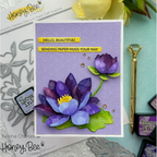 Honey Bee Mini Messages Clear Stamp Set hbst-491 Water Lily Card | color-code:ALT01