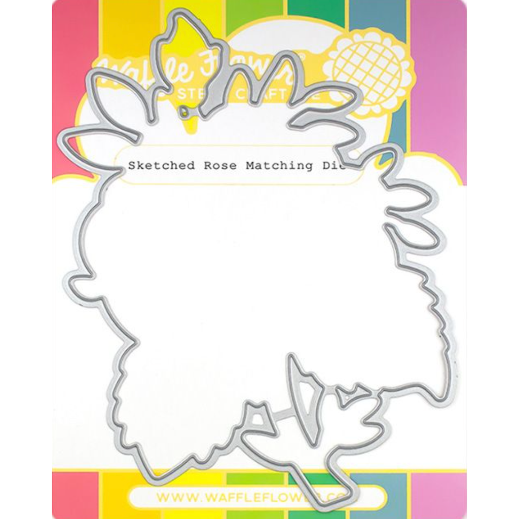 Waffle Flower Sketched Rose Coordinating Die 421372