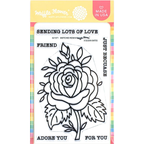 Waffle Flower Sketched Rose Clear Stamps 421371