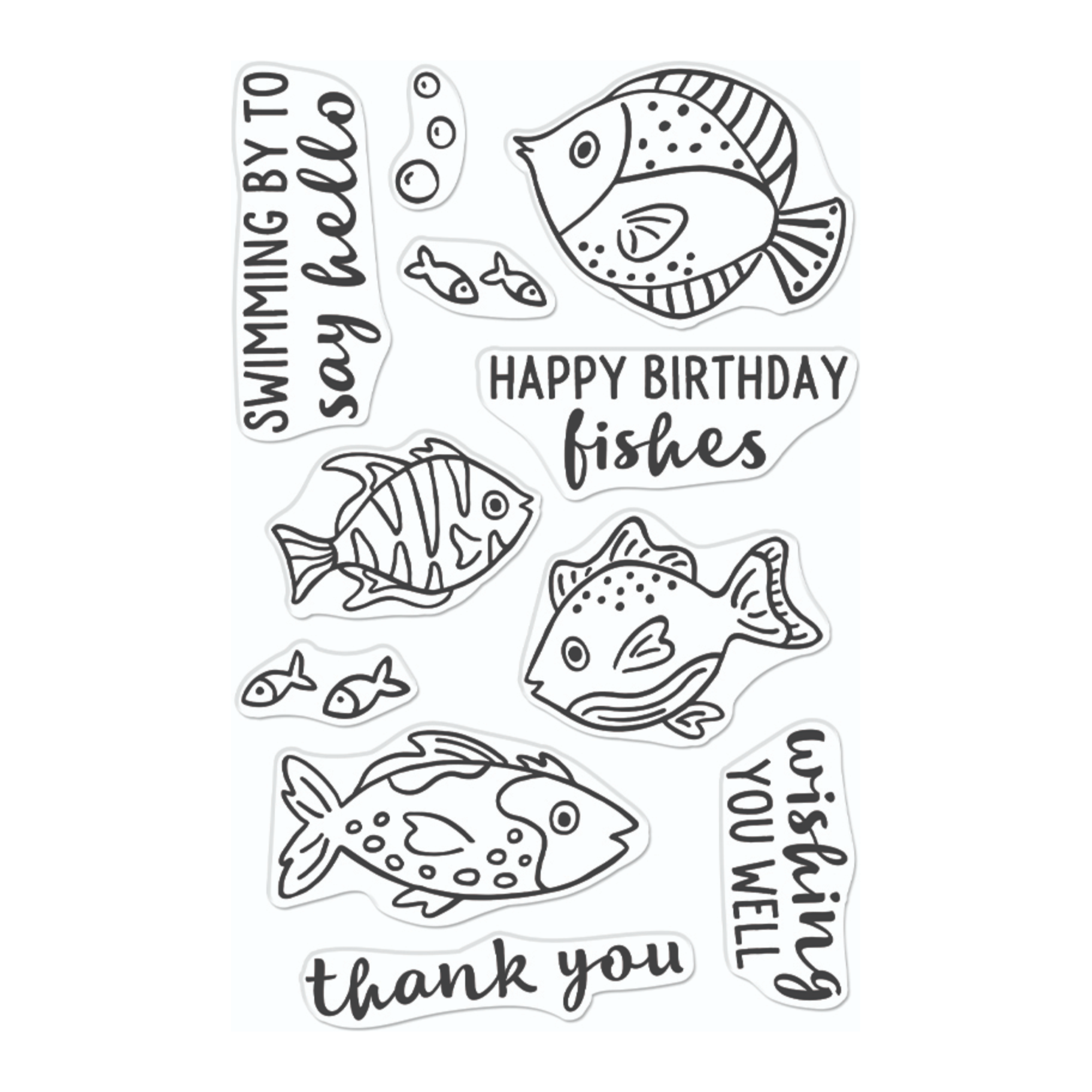 Hero Arts Clear Stamps Hello Fishes CM709