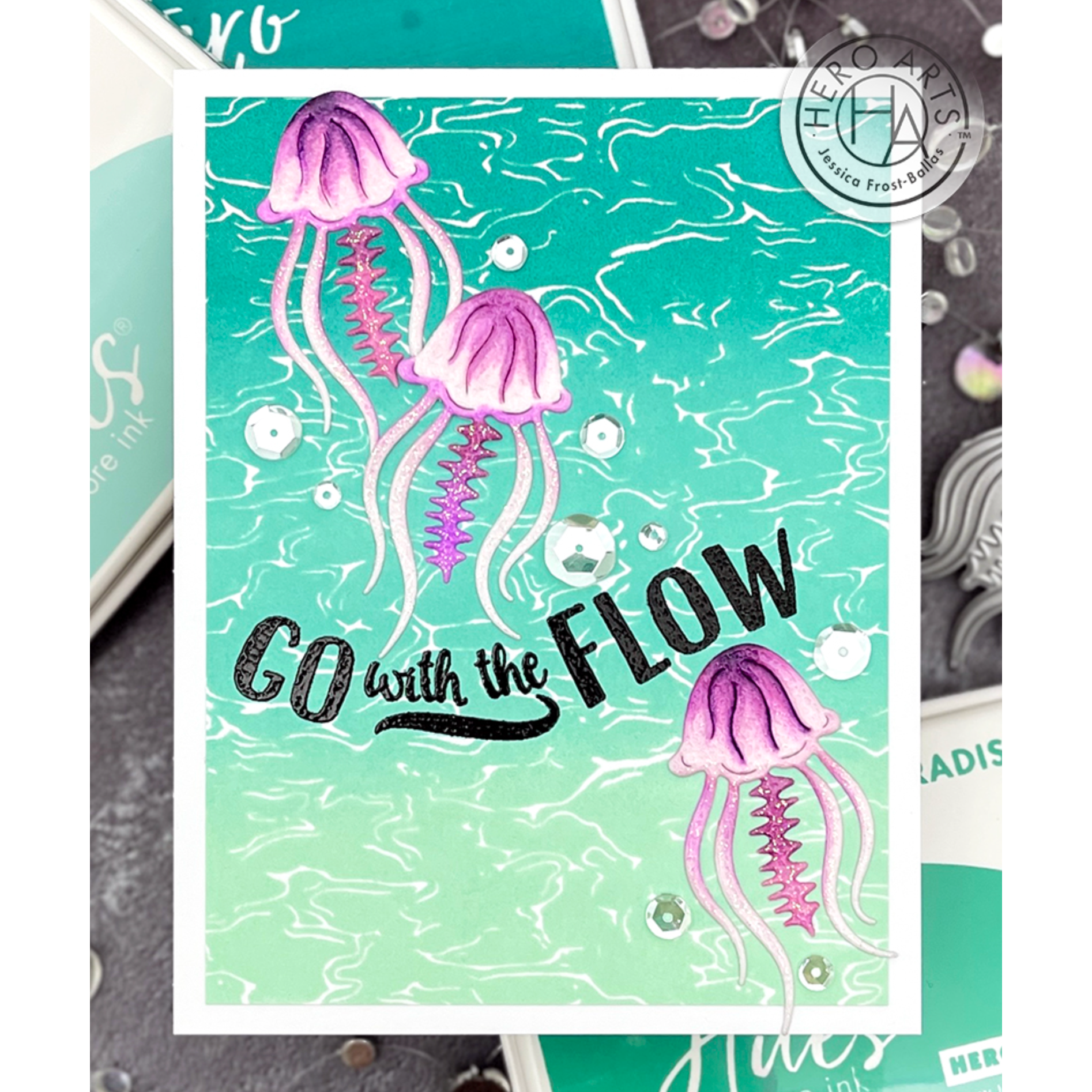 Hero Arts Cling Stamp Aqua Texture Bold Prints CG913 Water