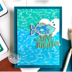 Hero Arts Cling Stamp Aqua Texture Bold Prints CG913 Fish