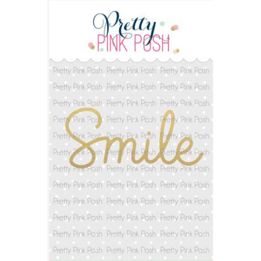 Pretty Pink Posh Large Smile Script Hot Foil Plate