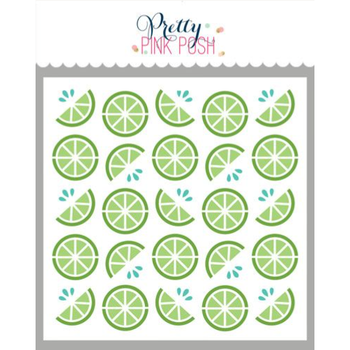 Pretty Pink Posh Layered Citrus Stencils Limes