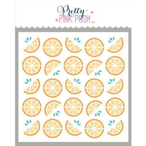 Pretty Pink Posh Layered Citrus Stencils Oranges
