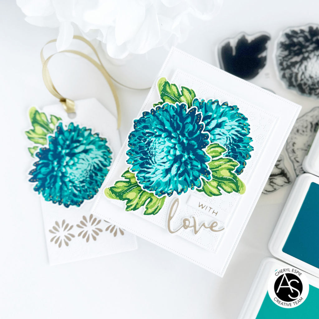 Alex Syberia Designs Chrysanthemum Stamp Set asdsta77 Blue