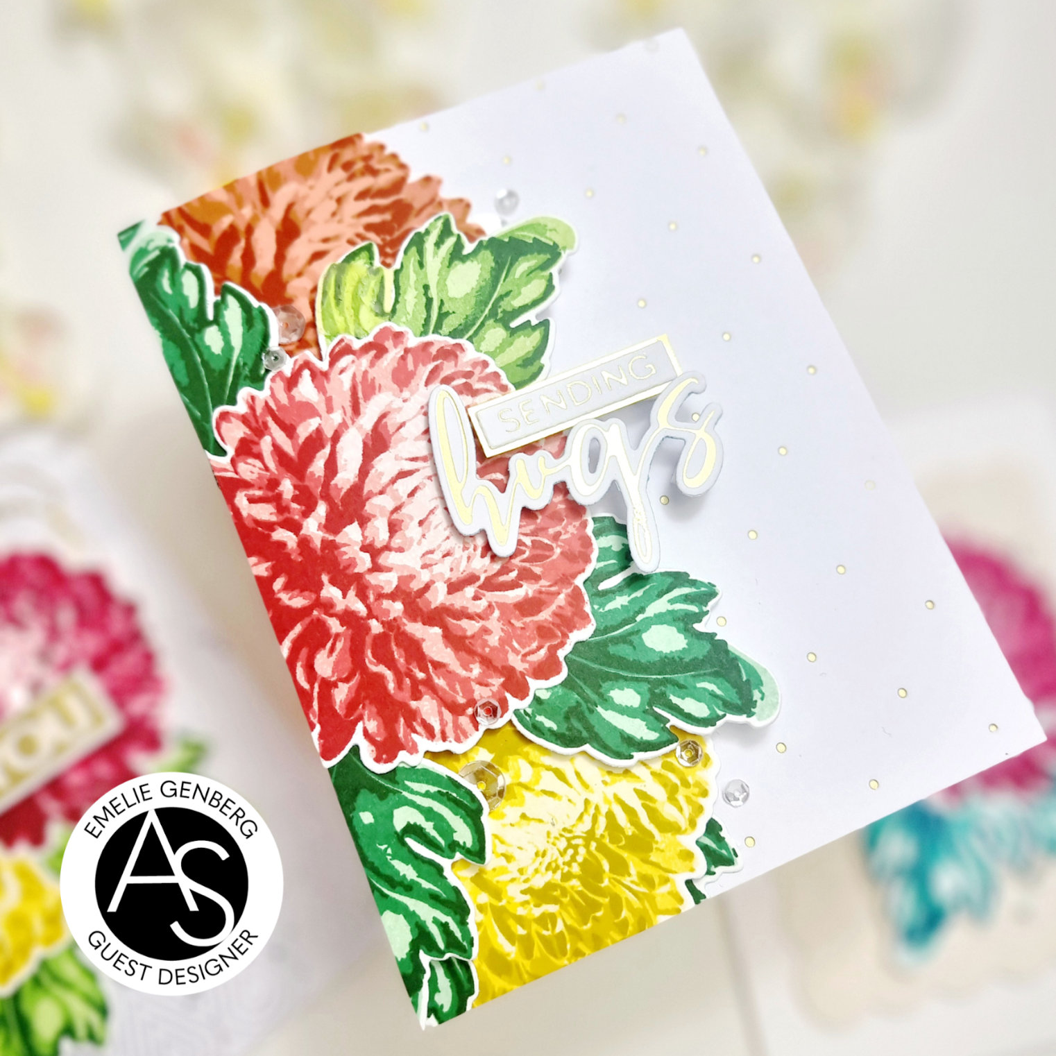 Alex Syberia Designs Love and Hugs Hot Foil Plates asdhf48 Floral