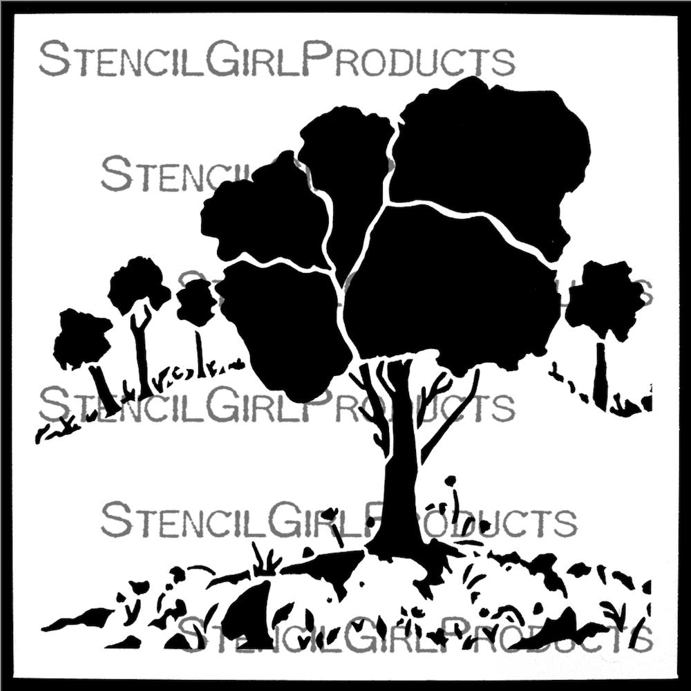 StencilGirl Solitary Tree Stencil s954