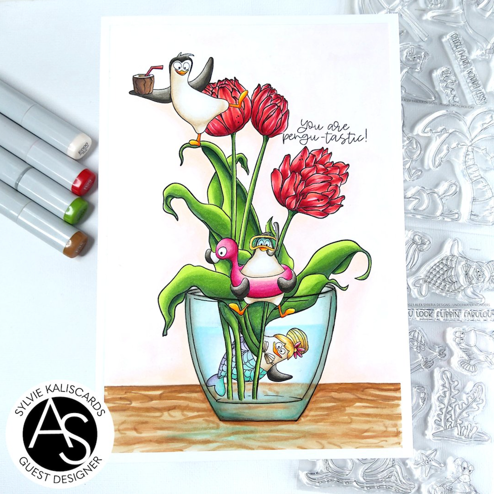 Alex Syberia Designs Tulips Treasure Stencil Set asdste84 Vase