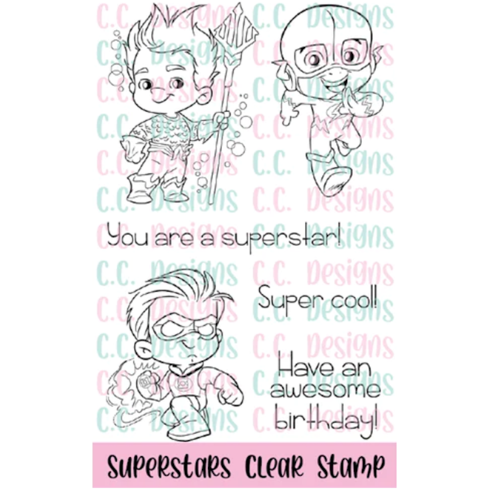 C.C. Designs Superstars Clear Stamp Set ccd0330