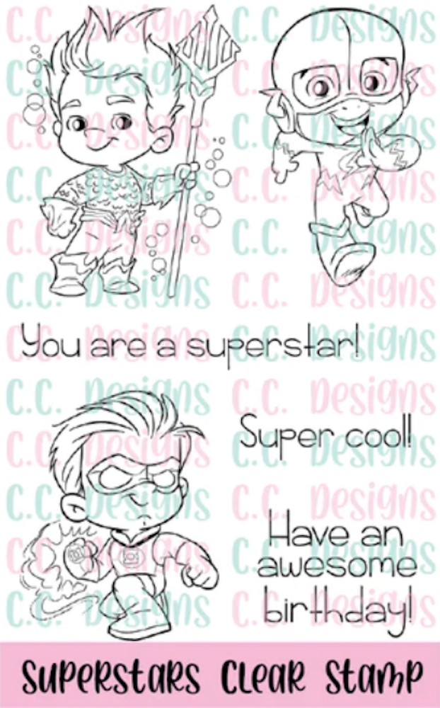 C.C. Designs Superstars Clear Stamp Set ccd0330