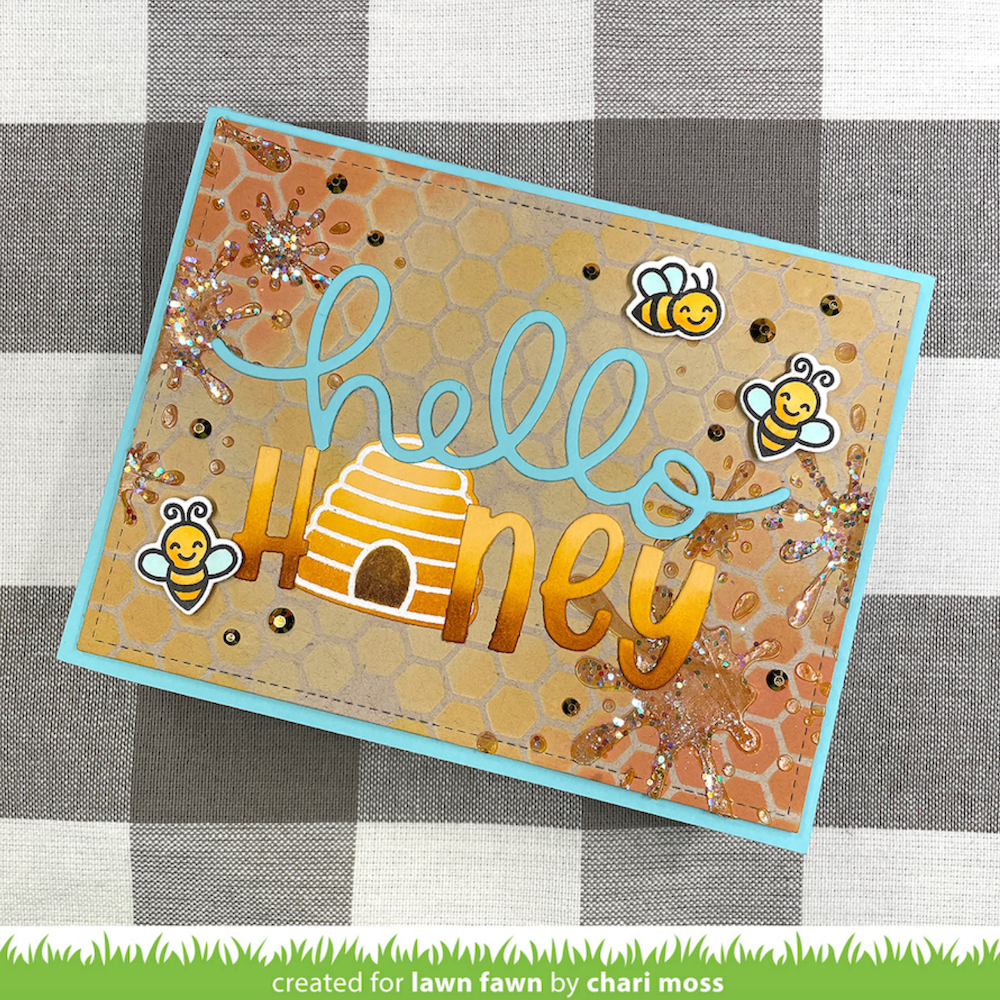 Tim Holtz Distress Oxide Ink Pad RUSTY HINGE Ranger tdo56164 Hello Honey Card | color-code:ALT03