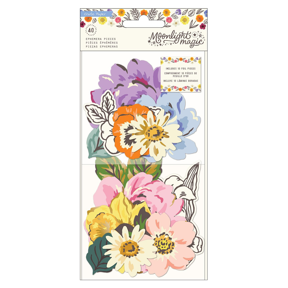 American Crafts Crate Paper Moonlight Magic Floral Ephemera 34022045