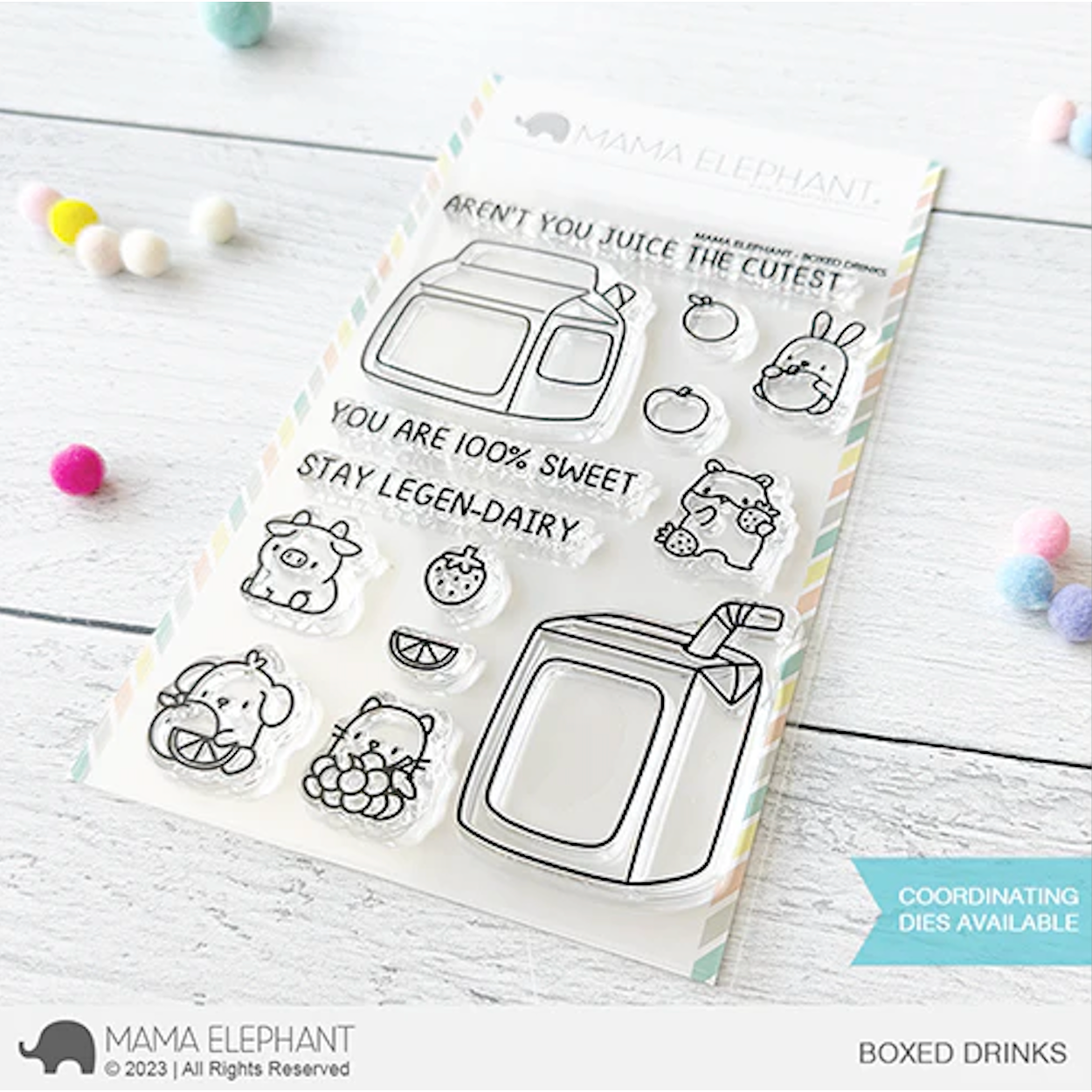 Mama Elephant Clear Stamps Boxed Drinks