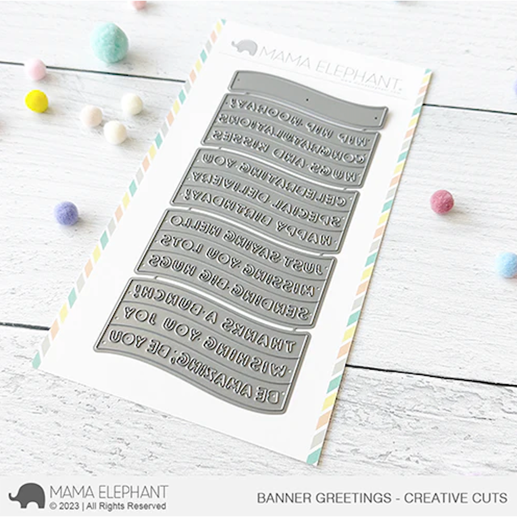 Mama Elephant Banner Greetings Creative Cuts Steel Dies