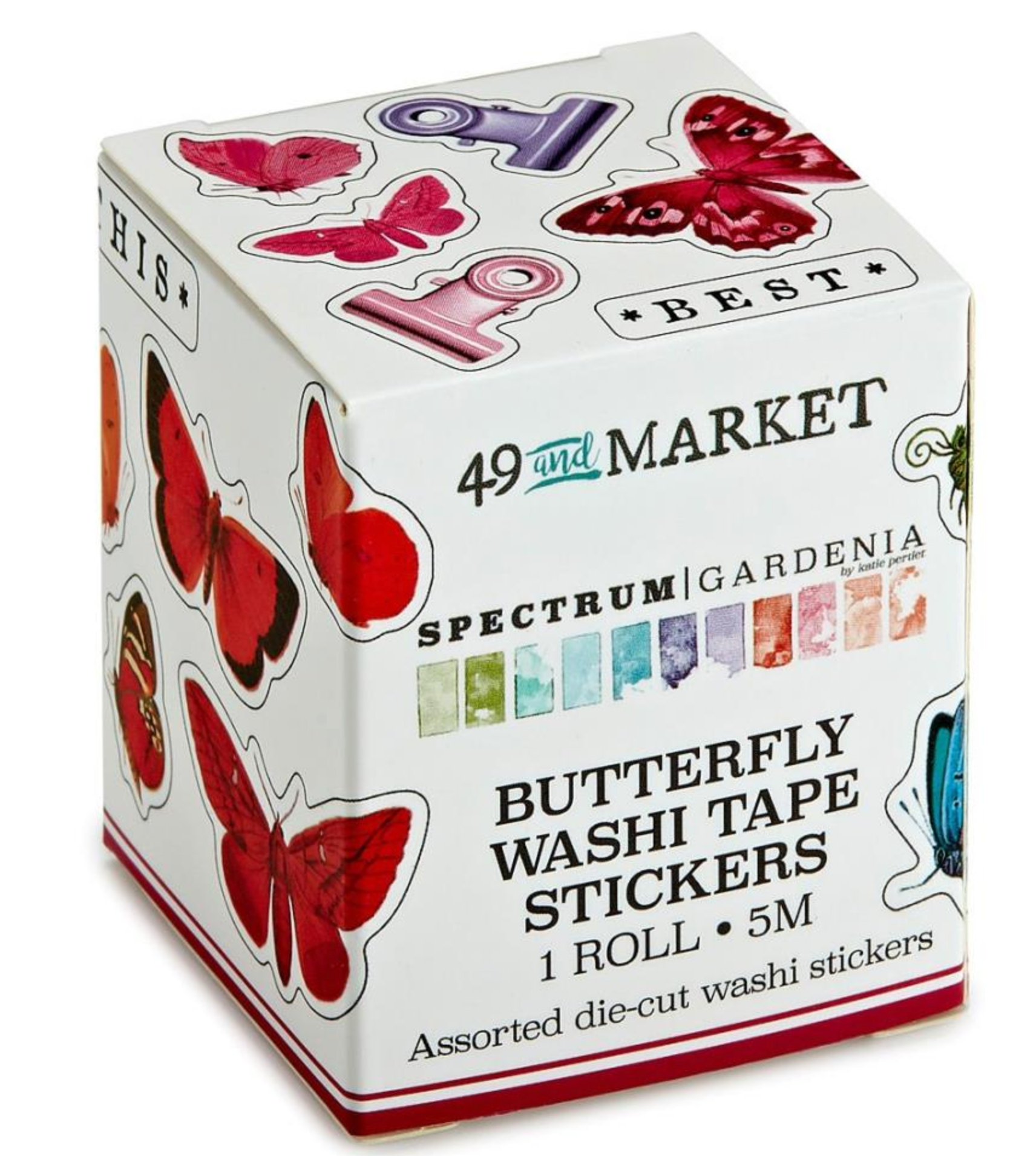49 & Market Spectrum Gardenia Washi Sticker Roll Butterfly