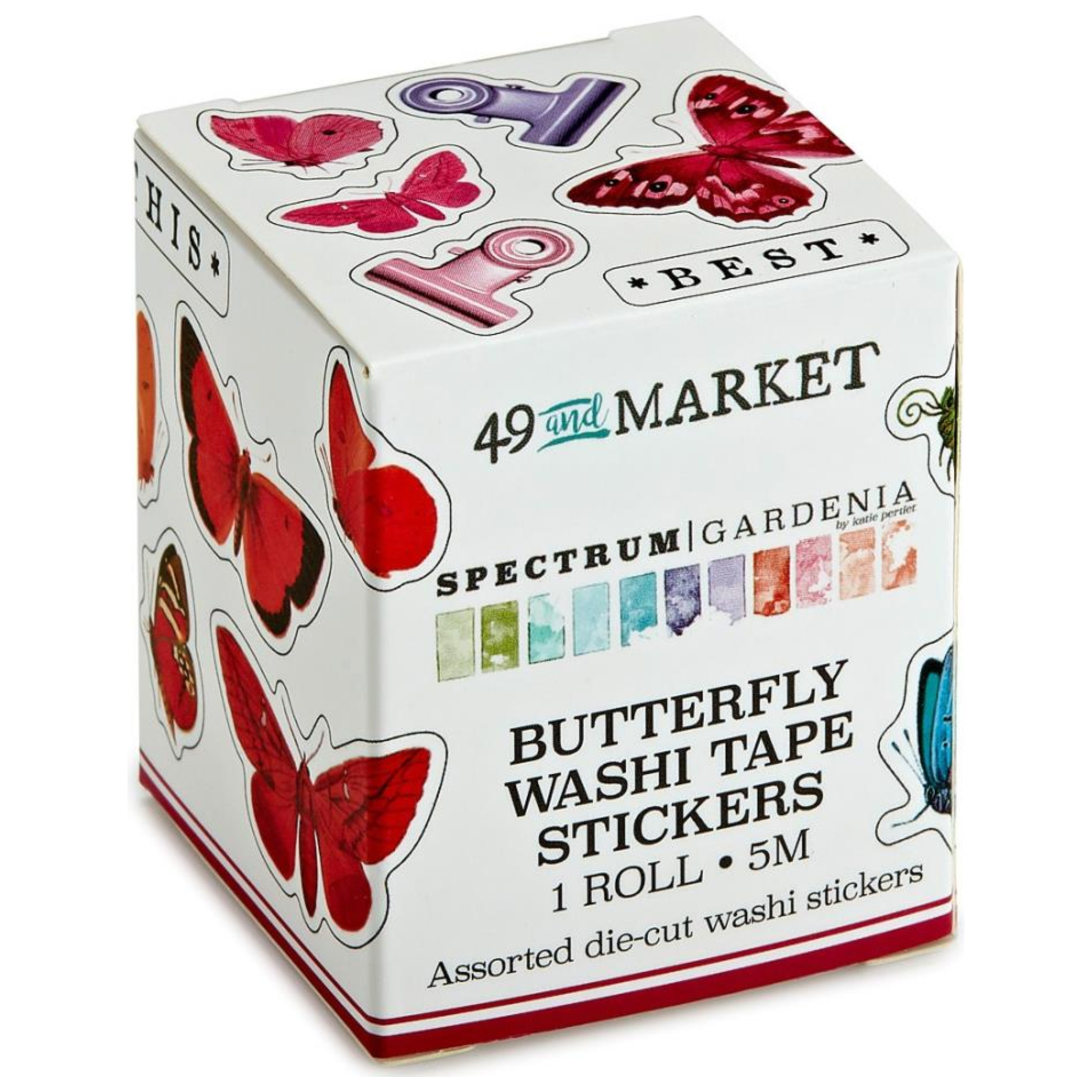 49 and Market Spectrum Gardenia Butterfly Washi Stickers SG-23770