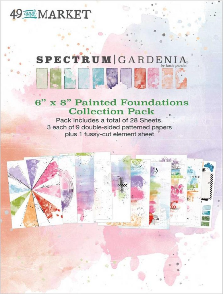 49 and Market Spectrum Gardenia Painted Foundations 6 x 8 inch Paper Pack SG-23558