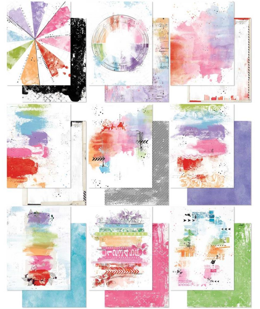 49 and Market Spectrum Gardenia Painted Foundations 6 x 8 inch Paper Pack SG-23558 Rainbow