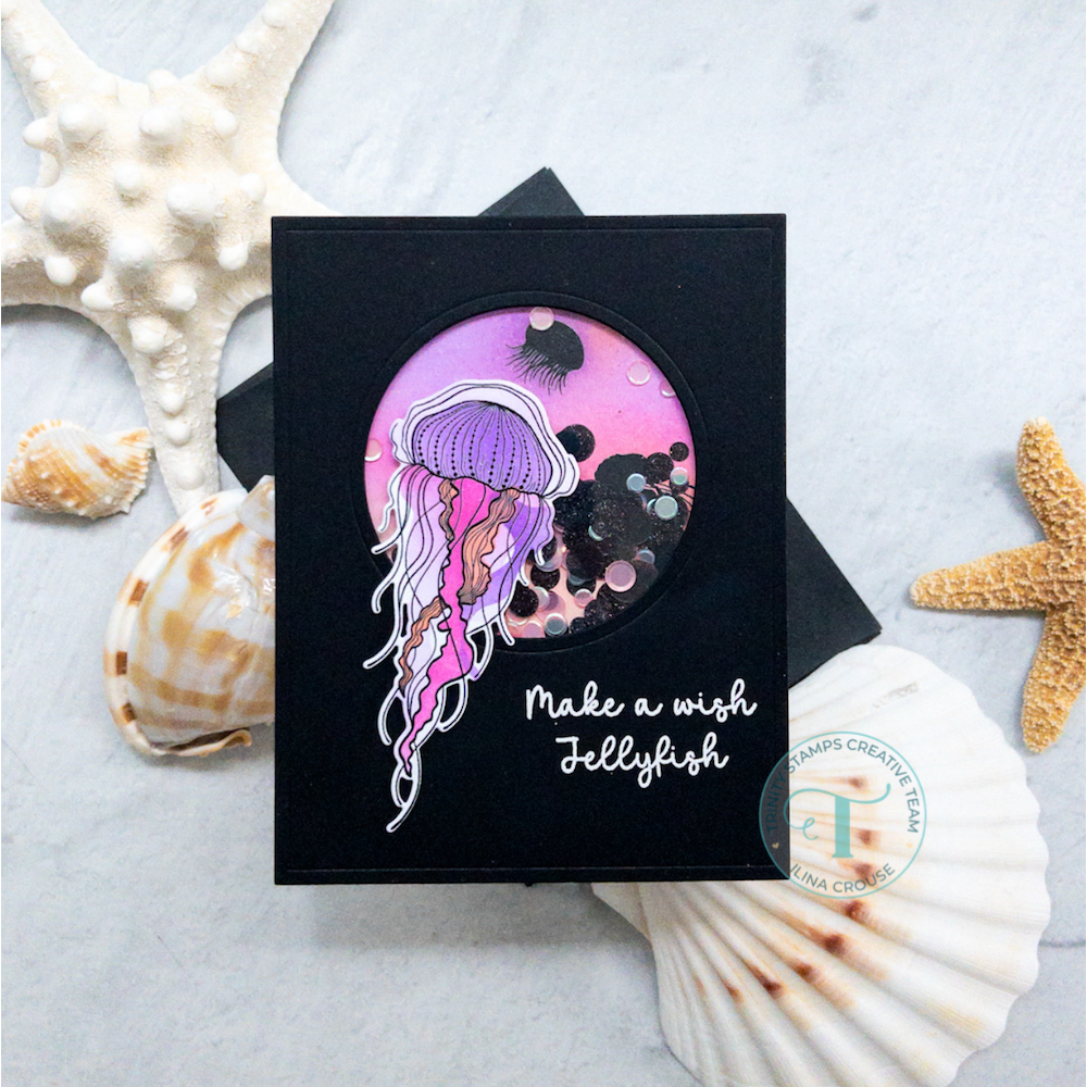 Trinity Stamps Jellyfish Wish Stencil tss-070 Sea Make a Wish Card | color-code:ALT01