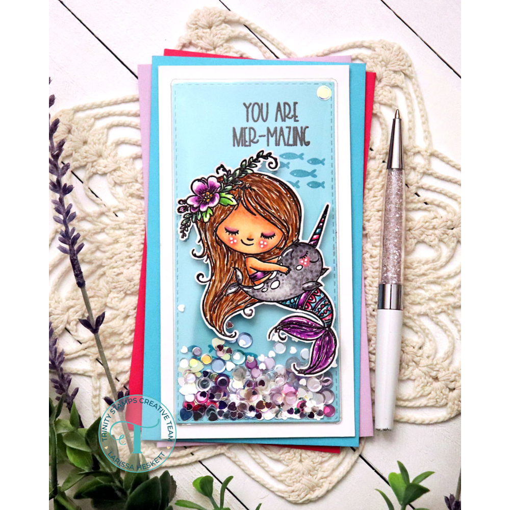 Trinity Stamps Mermazing Clear Stamp Set tps-260 You Are Amazing Mermaid Card | color-code:ALT01