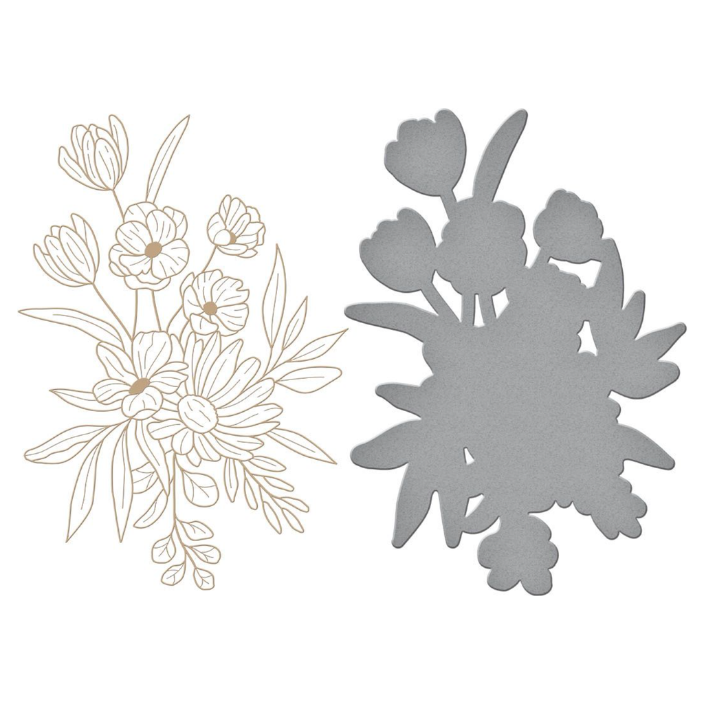 GLP-408 Spellbinders Glimmer Bouquet Hot Foil Plate and Die Set