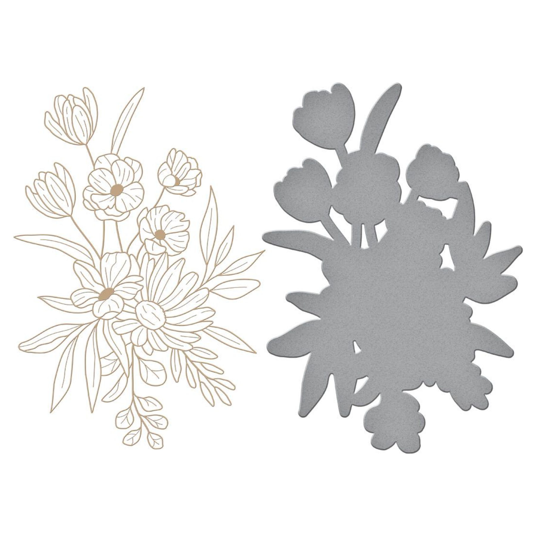 GLP-408 Spellbinders Glimmer Bouquet Hot Foil Plate and Die Set