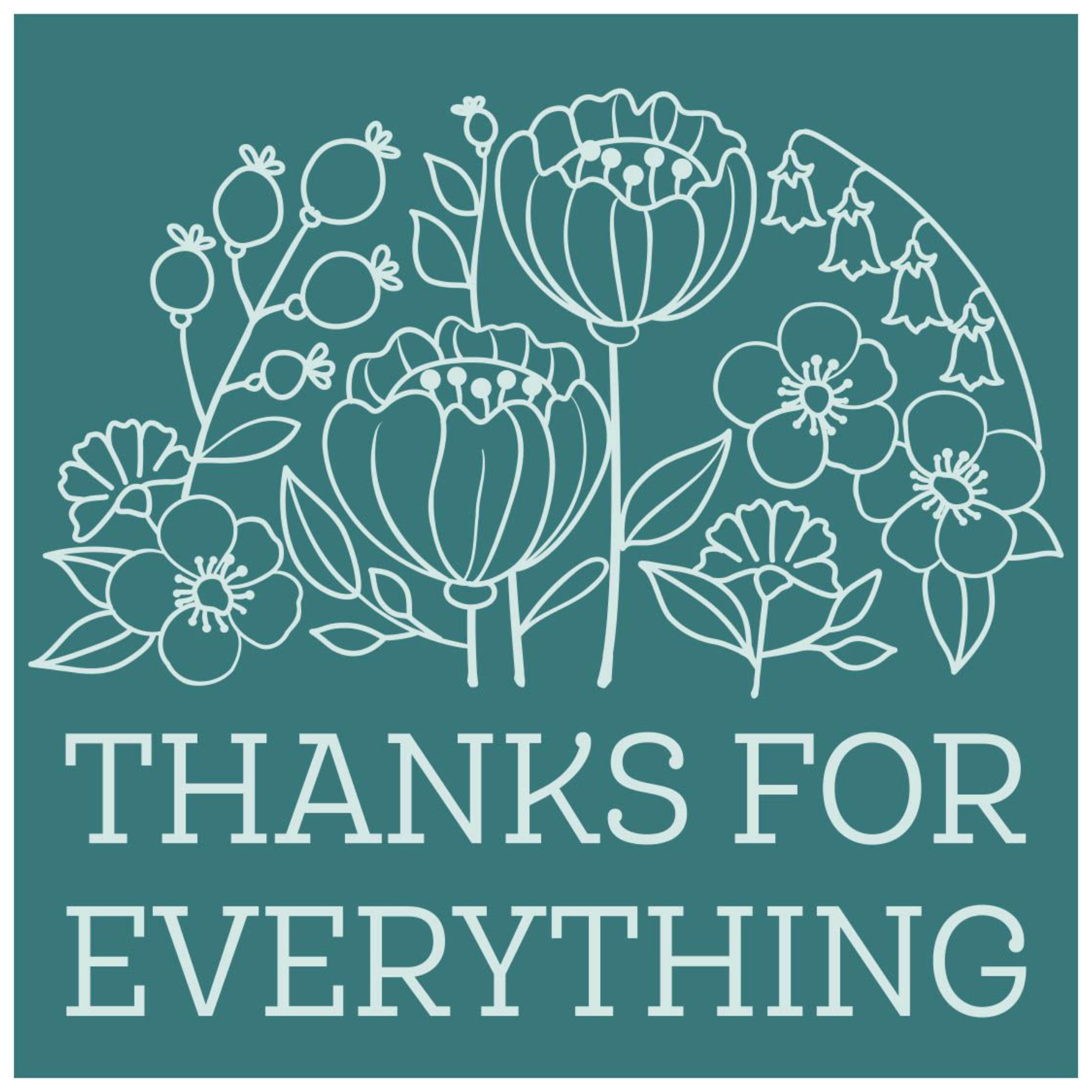 WS-072 Spellbinders Thanks For Everything Wax Seal Stamp Flowers