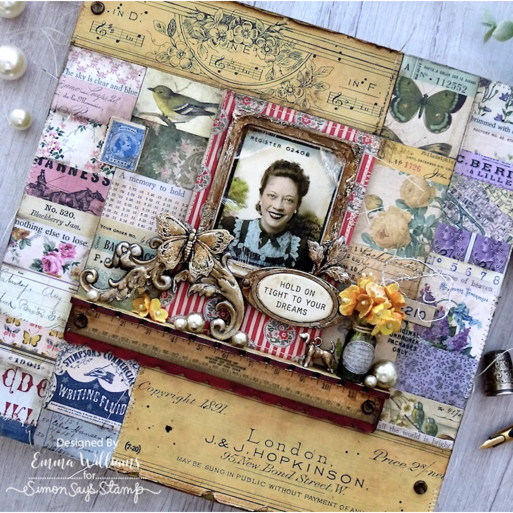 Tim Holtz Flip Top Distress Paint FOSSILIZED AMBER Ranger TDF50209 Dreams Vignette Panel Project