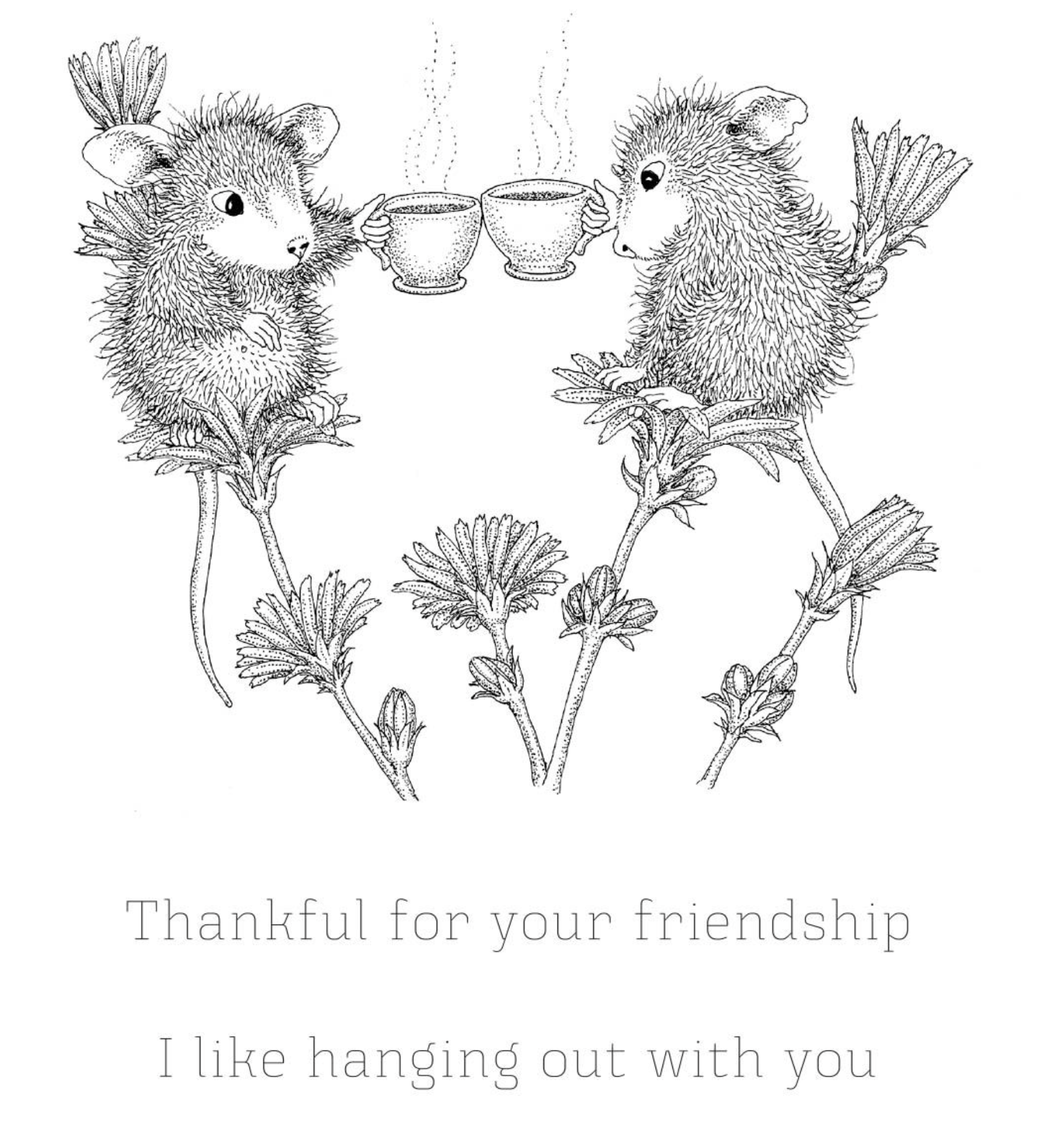 Spellbinders: House Mouse Tea For Two Cling Stamp Set
