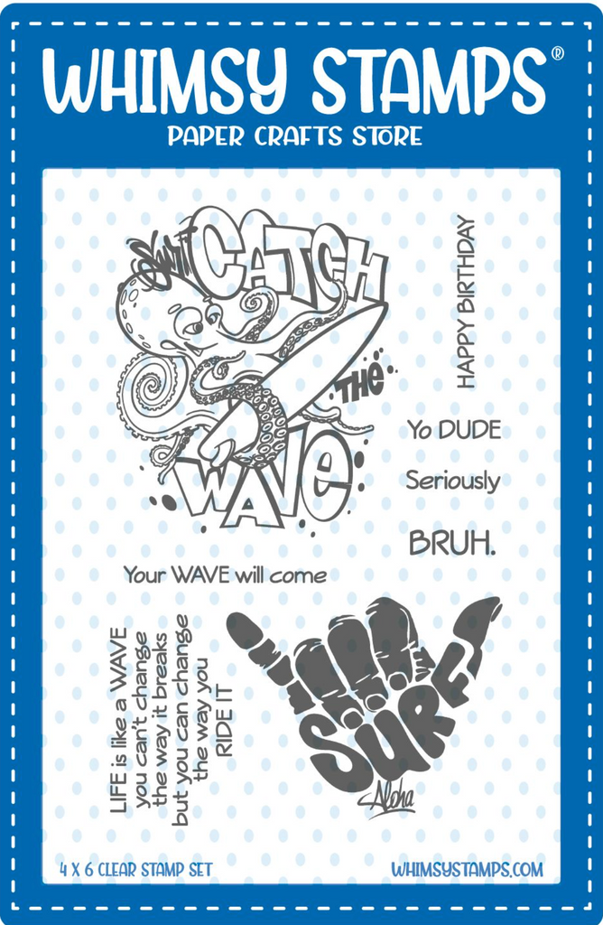 Whimsy Stamps ATC Catch the Wave Clear Stamps CWSD190b
