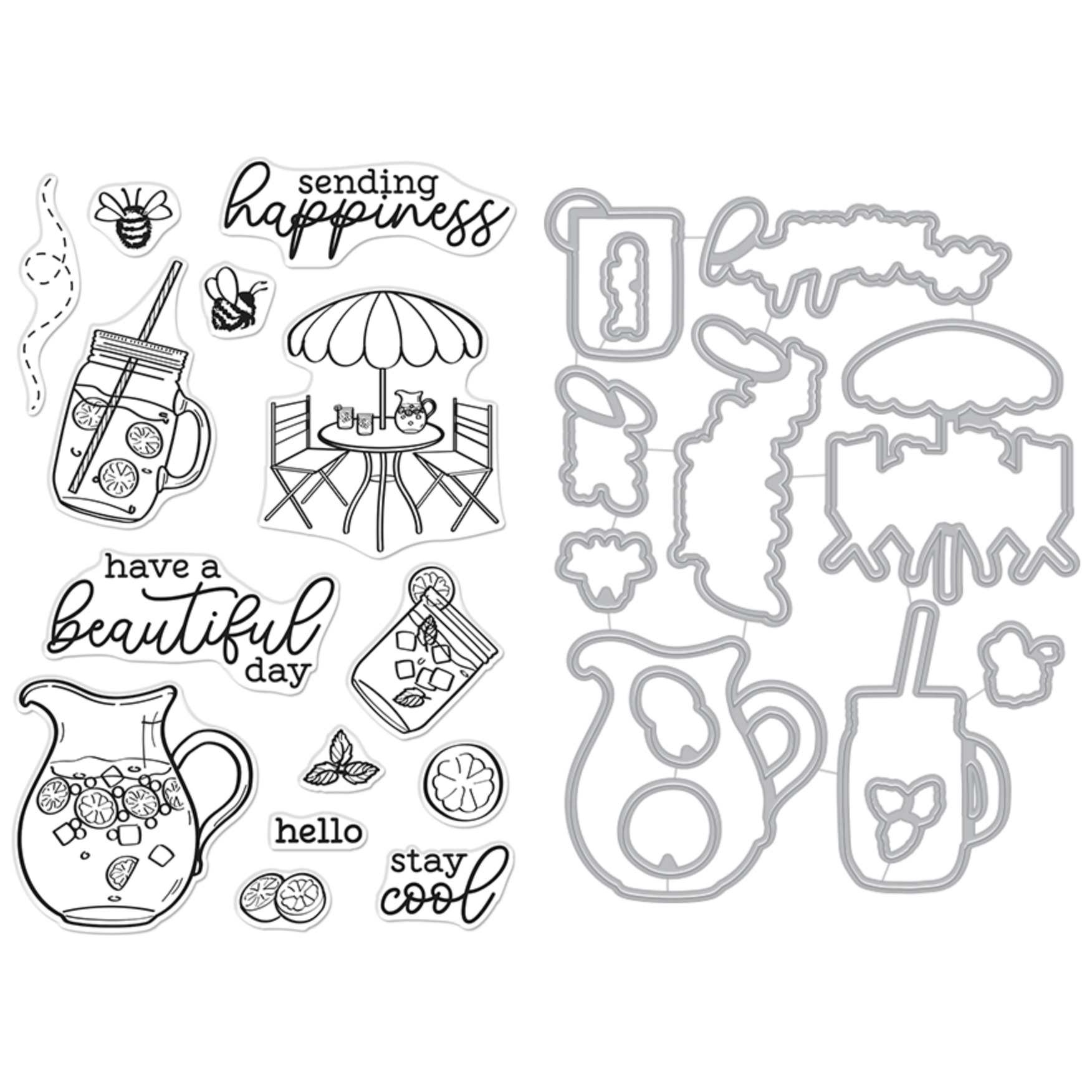 Hero Arts Picnic Basket Clear Stamp and Die Set SB370