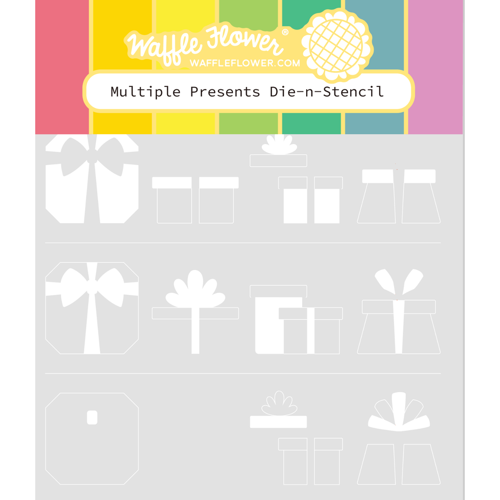 Waffle Flower Multiple Presents Die N Stencil 421422