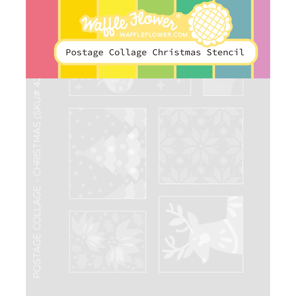 Waffle Flower Postage Collage Christmas Stencils 421425