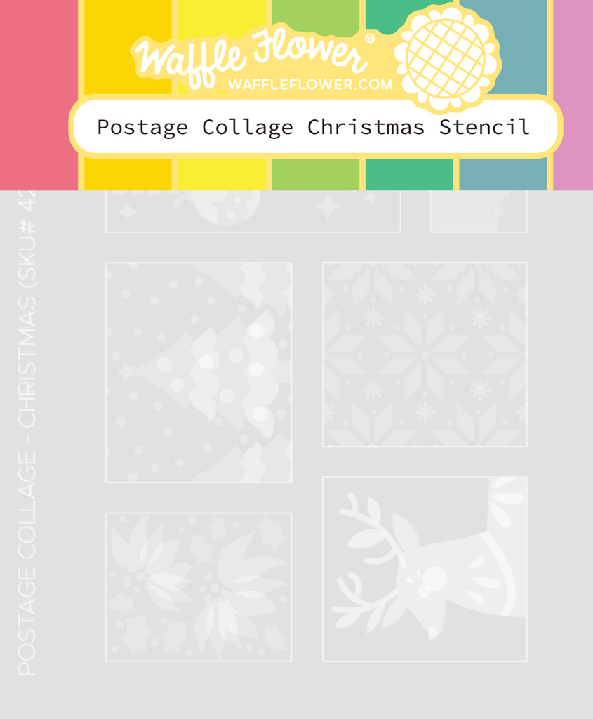Waffle Flower Postage Collage Christmas Stencils 421425
