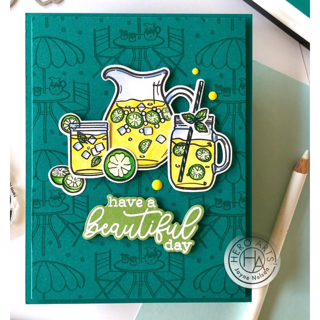 Hero Arts Picnic Basket Clear Stamp and Die Set SB370 drinks