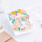 PinkFresh Studio Garden Bouquet Die Set 197323 Colorful and Dimensional Inspiration Card | color-code:ALT01