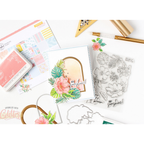 PinkFresh Studio Sunshine On My Mind Stencil Set 157523 Tropical Themed Sunset Card | color-code:ALT01