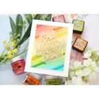 Tim Holtz Distress Embossing Glaze Abandoned Coral Ranger tde84051 Bright Oh Happy Day Card | color-code:ALT03