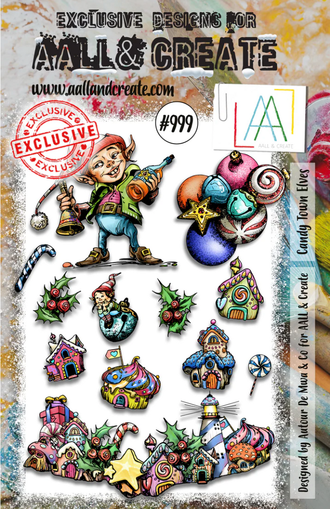 AALL & Create Candy Town Elves A5 Clear Stamps aall999
