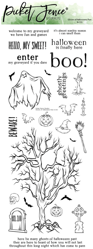 Picket Fence Studios Ghosts of Halloweens Past Clear Stamps h-133