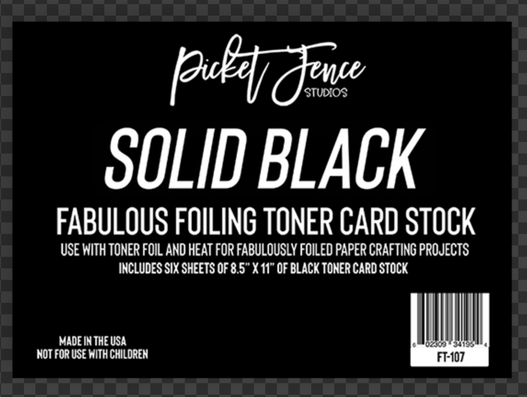 Picket Fence Studios Solid Black Foiling Toner Card Fronts ft-107