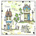 AALL & Create Let's Play Shop A5 Clear Stamps aall1044 splatter card