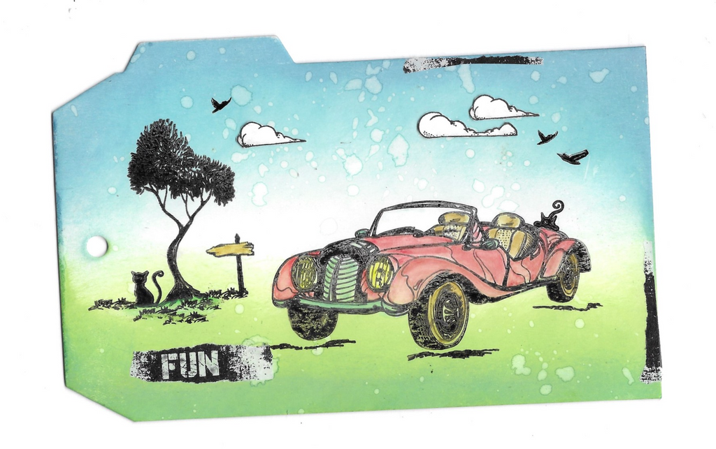 AALL & Create Thelma A7 Clear Stamps aall1051 vintage car card
