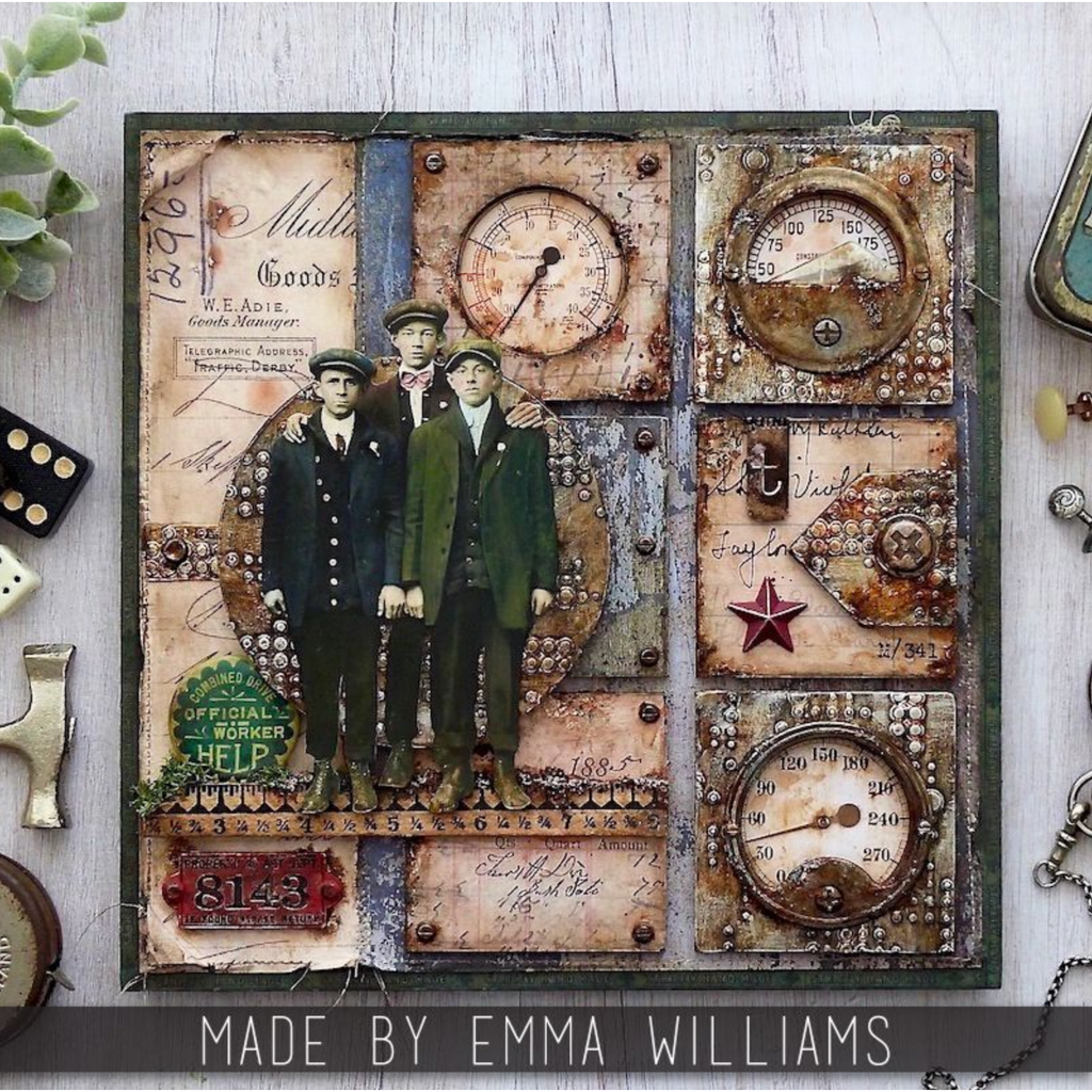 Tim Holtz Etcetera Large Cutout Tiles ETC018 sepia gentlemen