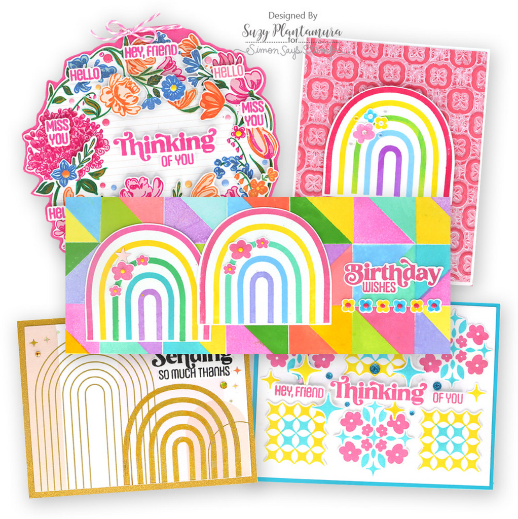 PinkFresh Studio Lovely Blooms 6 x 6 Paper Pack 204323 Bright And Colorful Card Kit Cards | color-code:ALT02