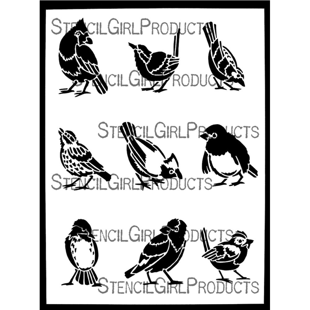 StencilGirl Backyard Birds l975